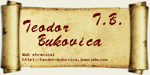 Teodor Bukovica vizit kartica